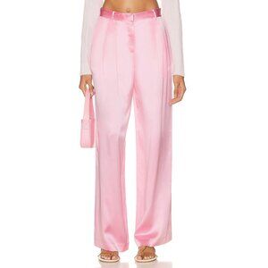 LOVE SHACK FANCY Sweet Pink Silk Blend Emberlynn Pants